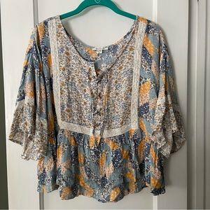 American Eagle Peasant Cropped Blouse
